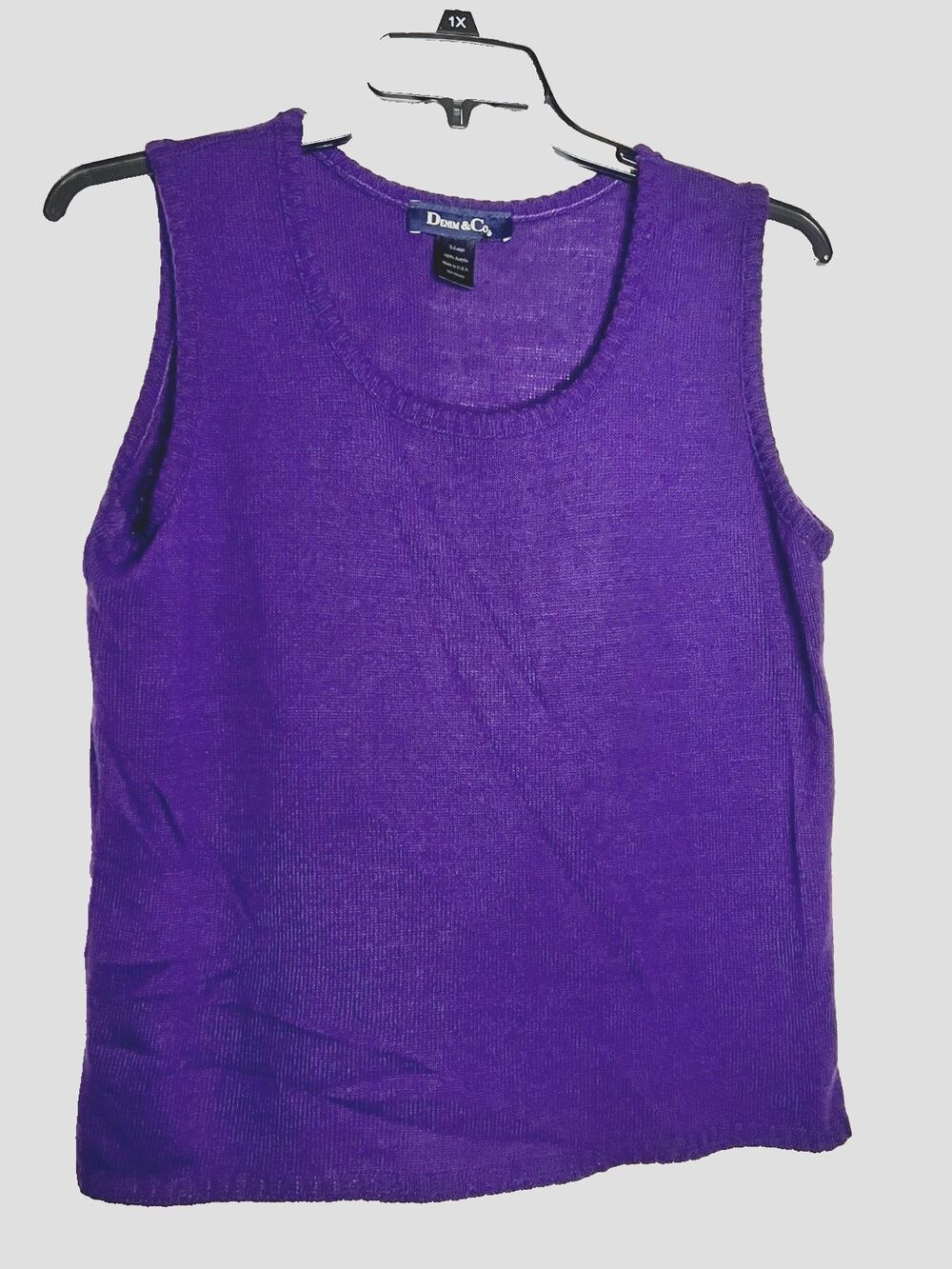 Denim & Co. Two piece purple sweater tank & cardigan combo soft material Size XL - Picture 2 of 6